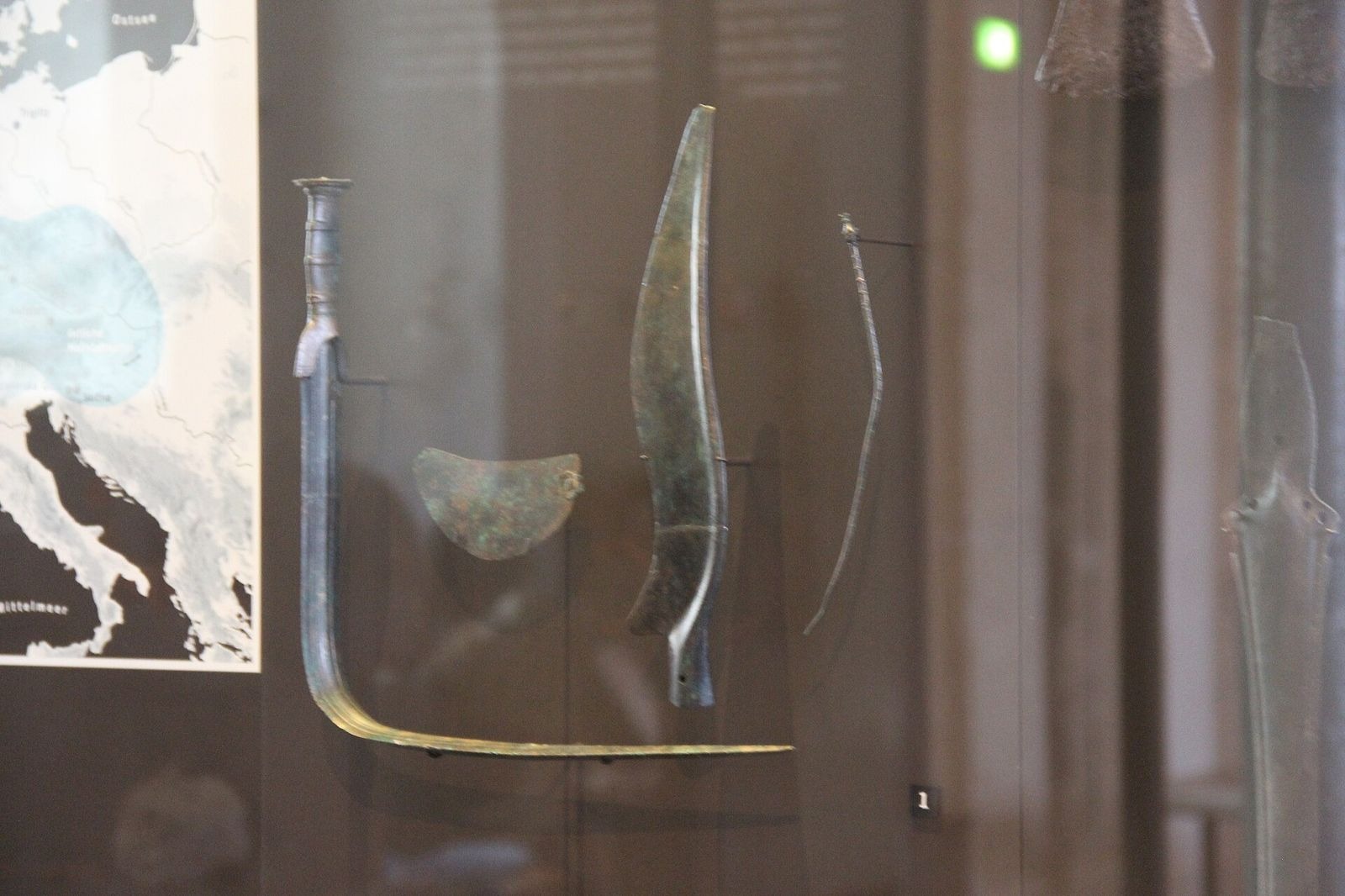 A ritually bent Iron Age sword in the Neues Museum, Berlin