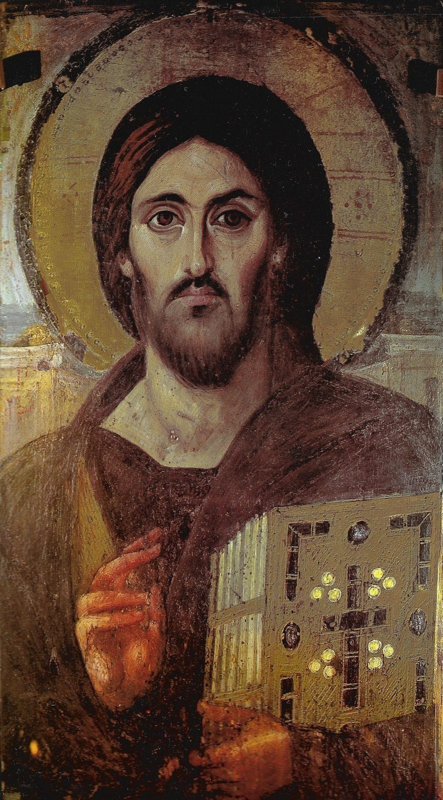 The 6th-century Christ Pantocrator icon at St. Catherine's Monastery, Mount Sinai