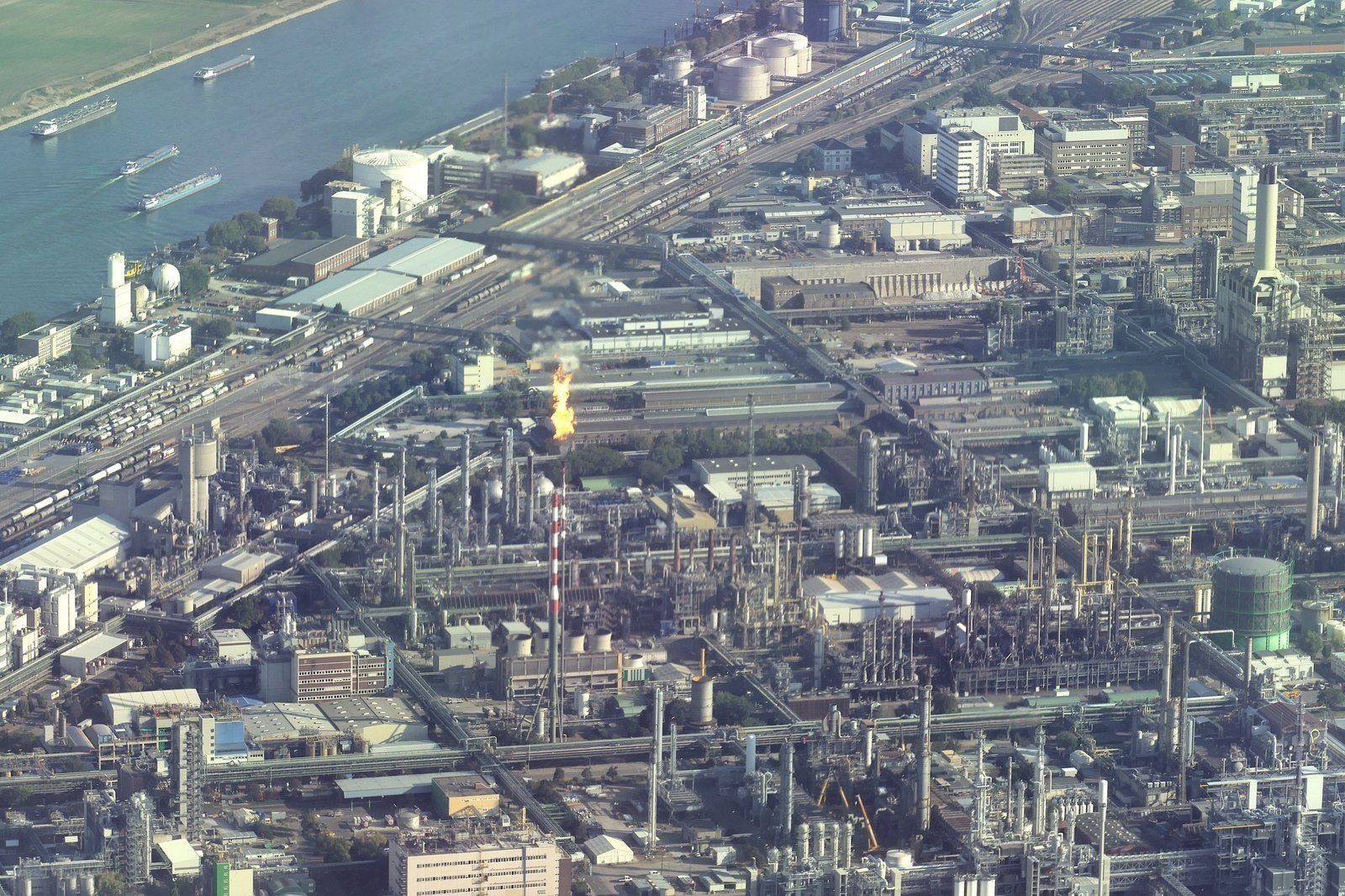 File image of the BASF chemical plant in Ludwigshafen, Germany, at dusk