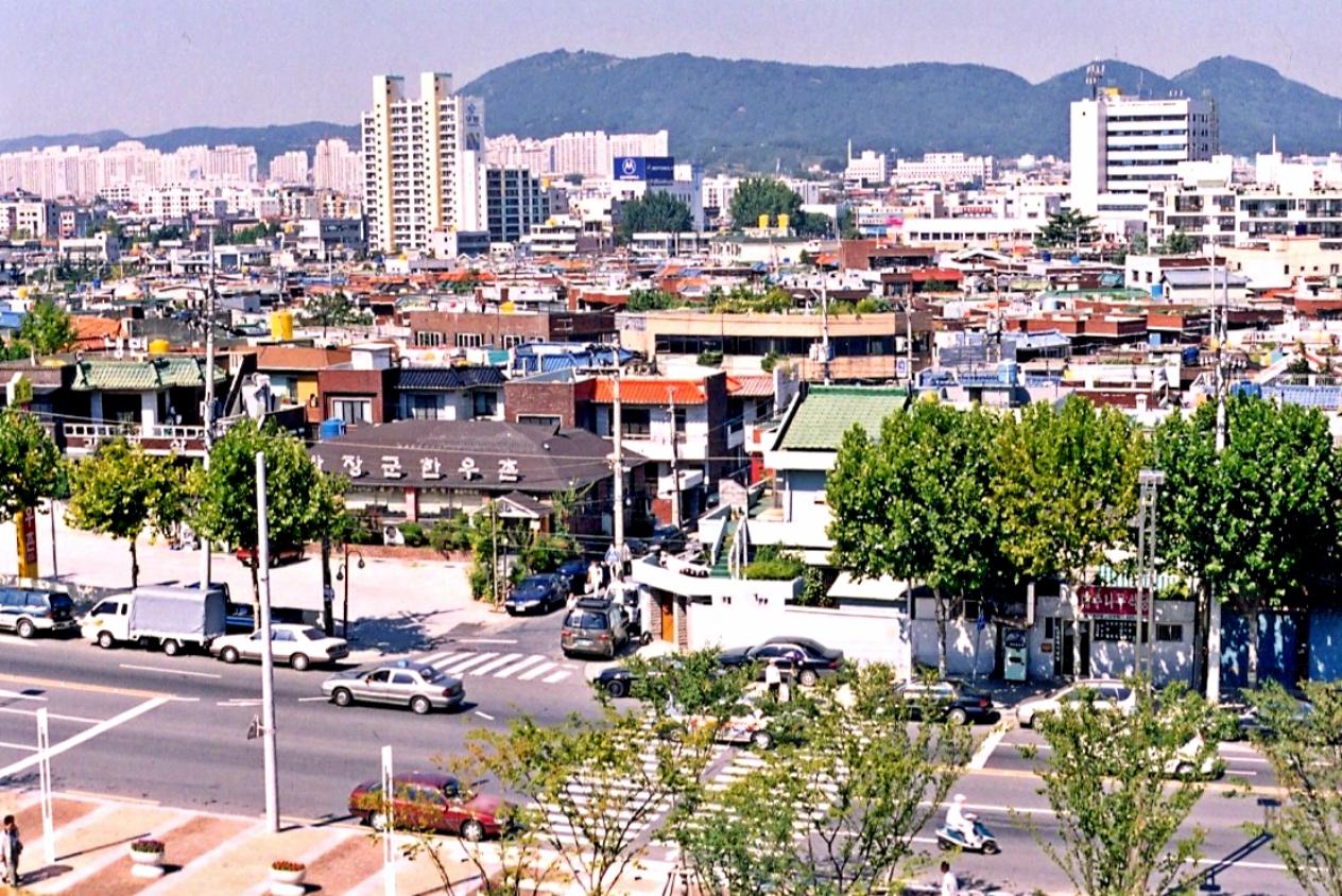The Daegu cityscape in South Korea, seen from Duryu Park — the city where a ceiling collapse injured dozens of shoppers (file photo)