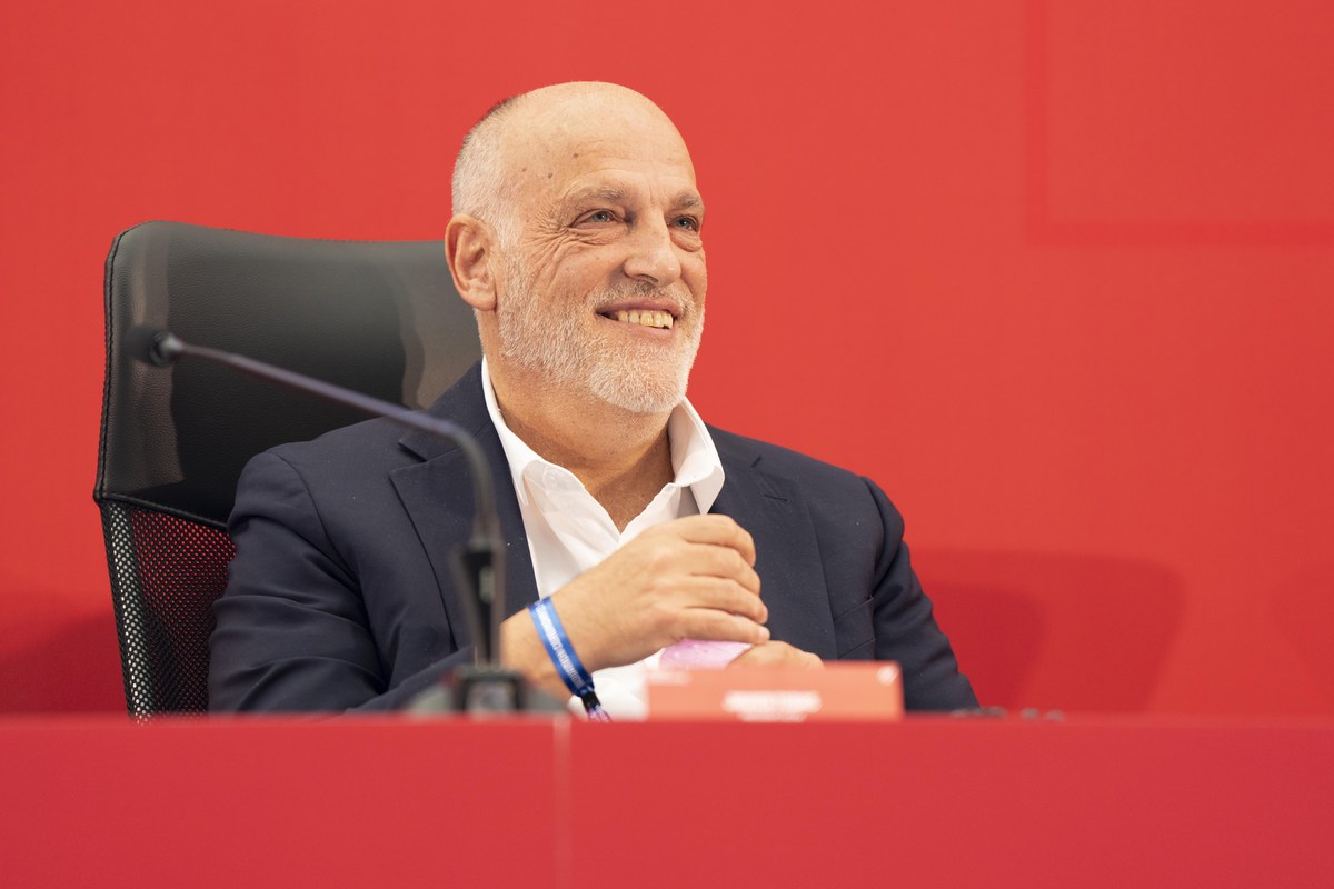 Javier Tebas, president of LaLiga, photographed at a league event in 2024