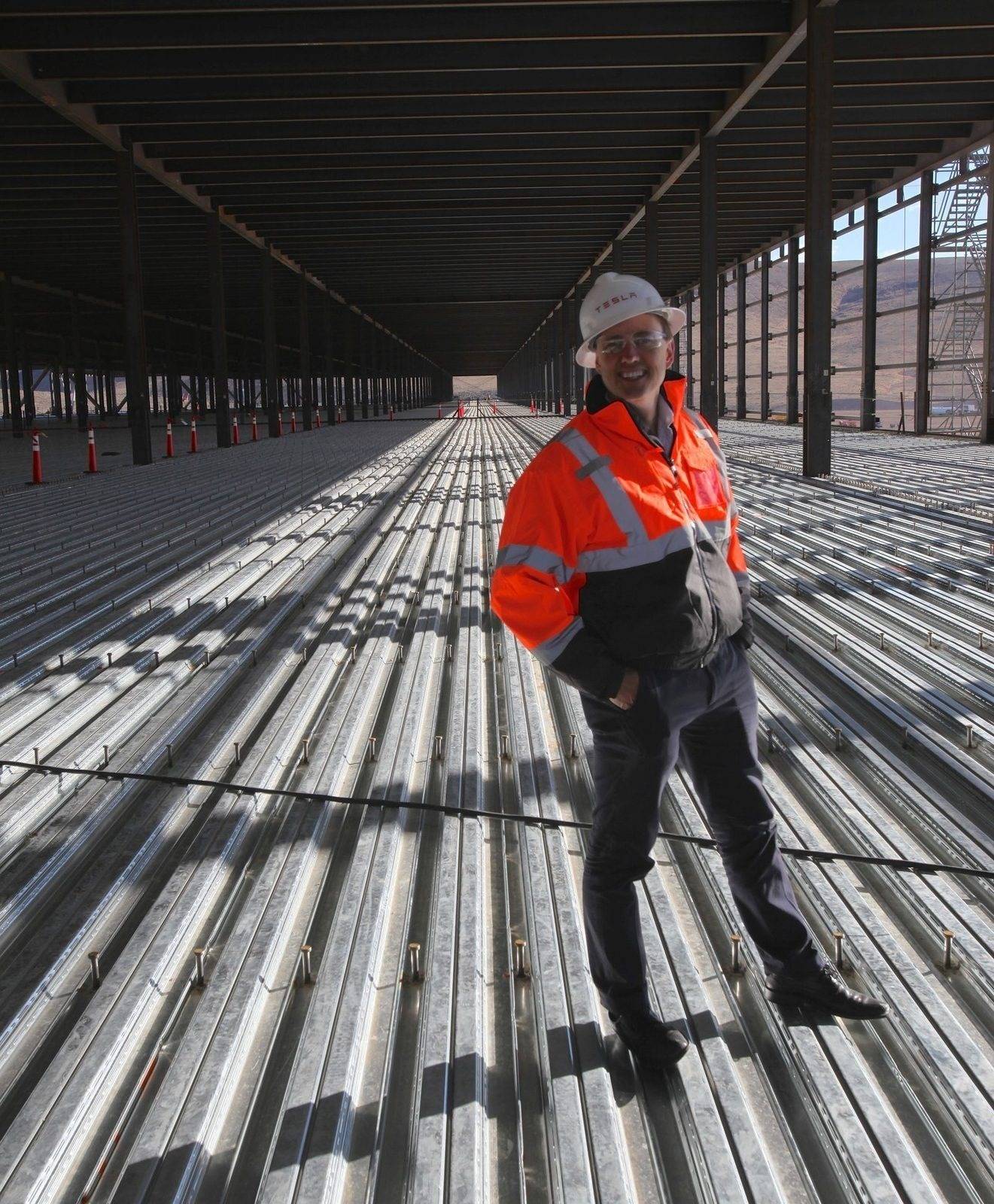 A battery gigafactory under construction